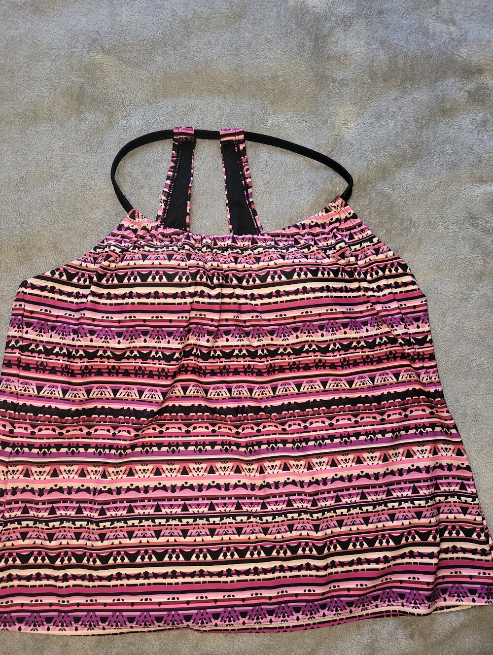 Kona Sol Pink & Black Aztec Print Tank Top Only